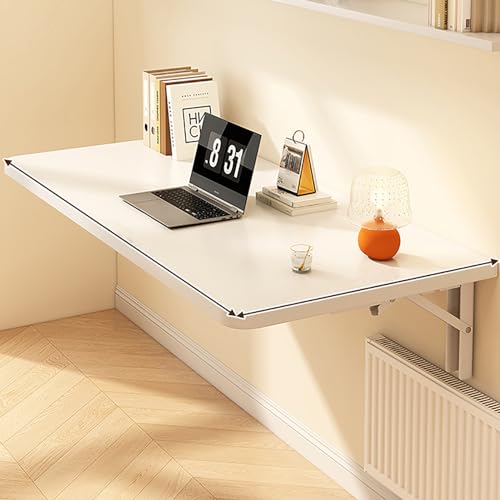 Folding Wall Mounted Table Fold Down Shelf for Study, Work, Bedroom, Kitchen - Space Saving Wall Desk for Living Room - Foldable Drop Down Table