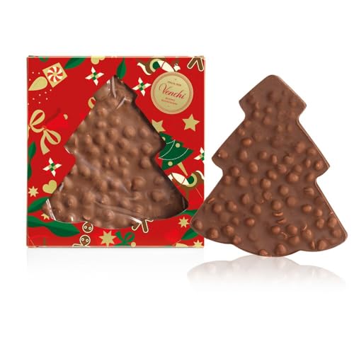 Venchi - Brutto&Buono, Tableta Artesanal de Chocolate con Leche con 'Avellana Piemonte' en Forma de Pino, 200 Gr, Sin Gluten, Edición Limitada Colección Navidad, Idea de Regalo