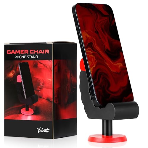 VELENTI Gamer Chair Phone Stand - Phone Holder for Smartphones, Kindles Up to 19 cm Tall - Fun Gaming Accessories for Gamers - Useful Gamer Gadgets - Lovely Birthday Gift for Gamers VELENTI Gamer Chair Phone Stand - Phone Holder for Smartphones, Kindles Up to 19 cm Tall - Fun Gaming Accessories for Gamers - Useful Gamer Gadgets - Lovely Birthday Gift for Gamers