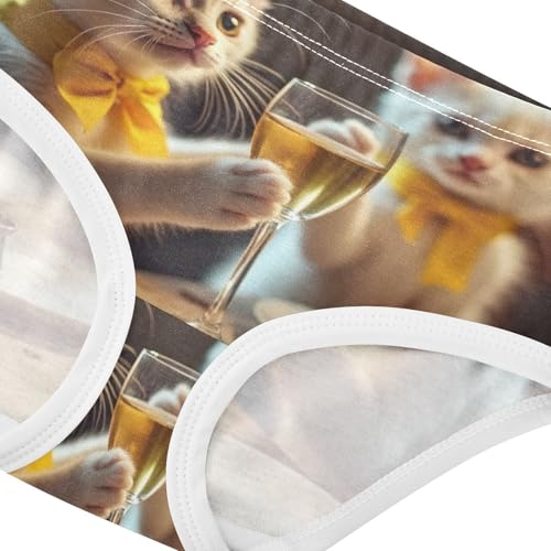 Drinking Cat Panties Little Girl Toddler Girls Underwear Cotton Florals Kids Undies Briefs 2t4