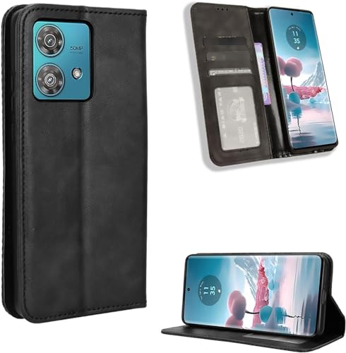 For Motorola edge 40 neo �P�[�X �蒠�^ �J�o�[ ���z�^ �yHNWEIWEI�z�J�[�h�|�P�b�g�t�� ���� PU���U�[ ��G�肪�ǂ� �}�O�l�b�g�J�� �����h�~ �Ռ��z�� �ϖ��C 360�x�ی� �X�^���h�@�\�t�� �}�O�l�b�g�� �J�[�h���[ 