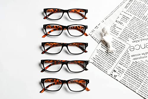 Image of Eyekepper Classic Reading Glasses for Men 5 Pack Spring Hinges Readers