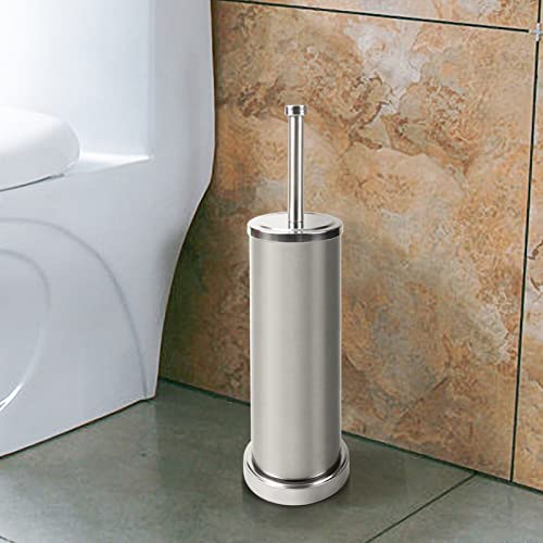 Qflushor Toilet Bowl Brush And Holder, Toilet Brush With Splash Guard, Stainless Steel Toilet Brushes For Bathroom With Holder, Silver Toilet Scrubber Brush #TOP7