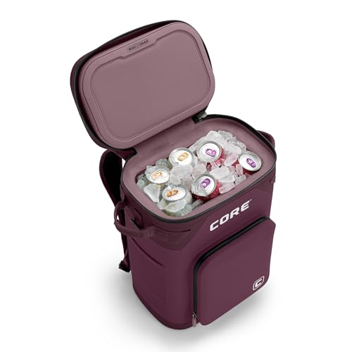 Image of CORE Magnetic Leak Proof Soft Cooler with Waterproof Zipper | Insulated Bag Portable Ice Chest Box | Best Soft Cooler for Food & Beverages for Tailgating, Car Camping, Travel, and Family Beach Picnics