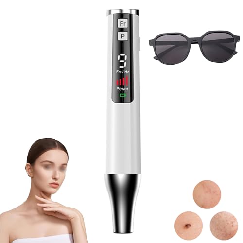 LáPiz De Picosegundos para Eliminar Lunares Y PigmentacióN, 9 Modos + 4 Velocidades, Pantalla Led, Ideal para Verrugas, Pecas, Lunares, Tatuajes Y Cuidado De La Piel BatteryModel