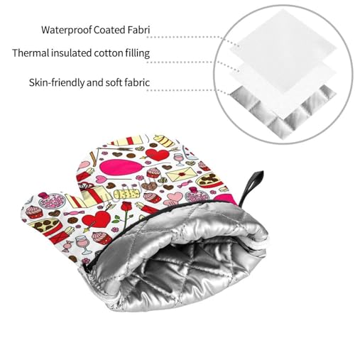 Resistant Non-Slip Potholders Oven Gloves and Pad Balloon Patterns Oven Mitts and Pot Holders Set for Baking Cooking BBQ - immagine 5