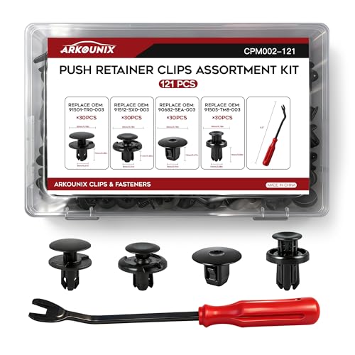 121PCS Bumper Fender Liner & Splash Shield Retainer Clips Compatible with Honda CR-V 2012-2026 Civic 2006-2020 Accord 2008-2025 Odyssey 2005-2026 Pilot 2016-2025 Acura and More + Tool