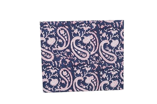 Image of Generic 3.3 Gallon Cotton Hand Block Printed Paper Waste Basket |Small Decorative Trash Can for Housewarming Gifts in Living Room, Bedroom, Bathroom | Eco-Friendly, Plastic-Free (1, BLUE PINK MUKAT)