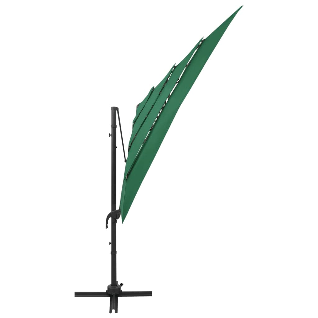 Parasol przeciwsłoneczny z aluminiowym masztem, 4-warstwowy, 250 x szarobrązowy (taupe), parasol ogrodowy z korbą, nachyleniem i ochroną przed promieniowaniem UV, na taras, balkon, do ogrodu