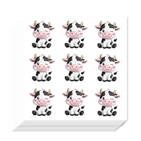 AHANDMAKER 180 Pieces Self-Adhesive Cow Labels Stickers, 1 Inch Cartoon Animal Stickers for Planner Calendar Scrapbooking Crafting Bag Seal Party Gift Decor