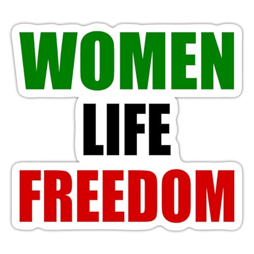 Spreadshirt Women Life Freedom Iran Protest Sticker Aufkleber, 10 x 10 cm, Mattweiß
