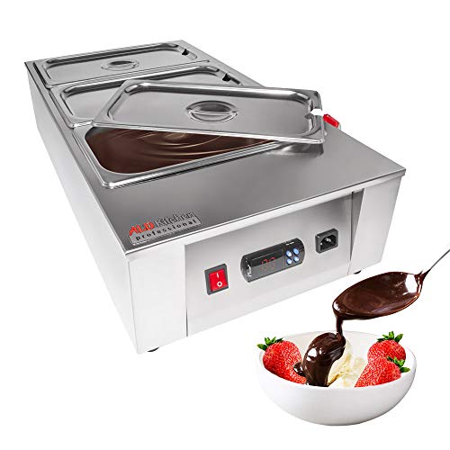 ALDKitchen Chocolate Melting Pot | Digital Control Professional Chocolate Tempering Machine | 3 Tanks for 12 kg of Chocolate | 110V | 1kW