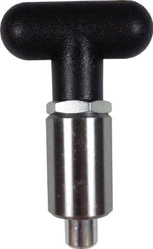 Pull Pin - T-Handle - 1-1/2" Length x 1" Diameter Steel Barrel - with Lockout - 1/2" Diameter Steel Spring-Loaded Plunger