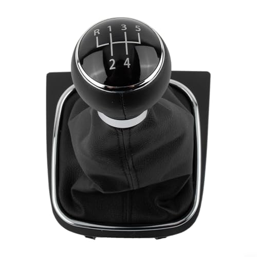 Pomo de palanca de cambios y kit de maletero para Golf 5 V 6 VI para EOS y para Jetta con marco diseñado para adaptarse a cajas de cambios manuales de 5 velocidades y 6 velocidades (5 velocidades)