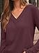 AUTOMET Long Sleeve Shirts for Womens Tops Spring Outfits 2026 T Shirts V Neck Casual Top Comfortable Shirt Soft Basic Tees Women Blouses WineRed XL