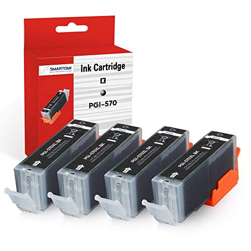 SMARTOMI 4PK PGI-570XL CLI-571XL compatibele inktcartridges Multi-pack Canon PGI-570 zwarte inkt gebruik met CANON Pixma TS 5050 TS 6000 MG5750 MG6850 MG6851 MG6852 MG6853 MG7750 MG7751 serie printers