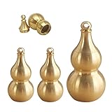 XTUDOU 3 Stück Kalebassen Pillendose Schlüsselanhänger, Versteckte Wasserdichte Kürbis Anhänger Pillendose aus Messing für Camping Wandern Klettern