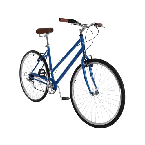 Vilano Hybrid Bike 700c Retro City Commuter Adult Bicycle Blue Step-Through