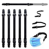 QOCO 5pcs Salvaorejas para Mascarillas con Buen Elasticidad, Ajustables Sujeta Mascarillas Protector Orejas, Sujeta Mascarillas Salvaorejas Ideal para Niños y Adultos(Negro)