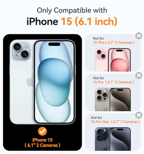 Image of CANSHN Magnetic for iPhone 15 Case Clear, Upgraded [Full Camera Protection] [Compatible with Magsafe] Non-Yellowing Protective Shockproof Bumper Phone Case 6.1 inch - Clear