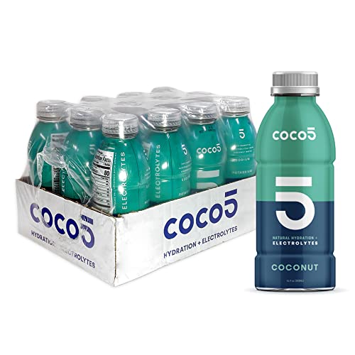 Coco5 Clean Sports Hydration Coconut Flavor | 100% Natural | 50% Less Sugar | Nothing Artificial | Non-Gmo | Gluten Free | Developed By Pro Trainers For Pro Athletes | 16.9 Oz (Pack Of 12) #TOP5