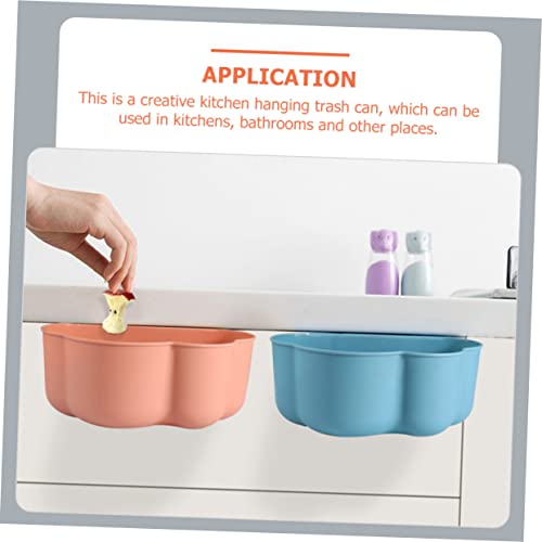 Papelera colgante de cocina 3 piezas color rosa miniatura 2