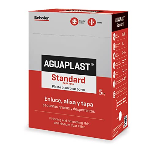 AGUAPLAST 5448B7 Standard Plaste blanco en polvo para grietas, 5 Kg
