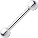 Body Candy Stainless Steel 6mm Balls Barbell Tongue Ring 10 Gauge 5/8"