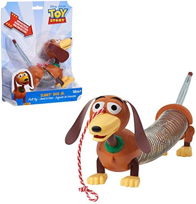 Disney and Pixar Toy Story Slinky Dog Jr Pull Toy, Toys for 3 Year Old Girls and Boys, by Just Play
