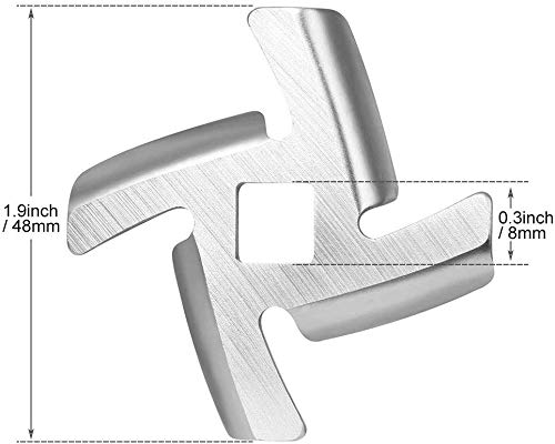 Image of Meat Grinder Blade Stainless Steel Knife Cutter Compatible with Size 5 Meat Grinder /Stand Mixer