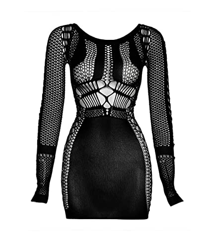 Buitifo-Sexy-Lingerie-for-Women-Fishnet-Mini-Dress-One-Piece-Babydoll-Nightwear