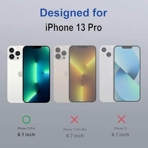 Image of AIBEX Clear Mag-Saf Case for iPhone 13 Pro | Strong Magnetic Lock, Anti-Yellowing Transparent Back, Military-Grade Drop Protection, Slim Lightweight Cover with Camera Guard - Blue
