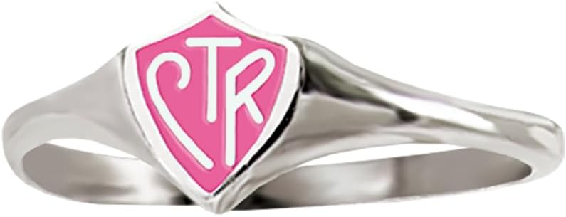 Mini Pink Shield LDS CTR Ring by Ringmasters | Choose the Right Faith Ring | Keepsake LDS Jewelry