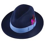 Classic Fedora Hat for Men & Women Wide Brim Fedora Hats Adjustable Felt Panama Hat Wool Fedora Hat