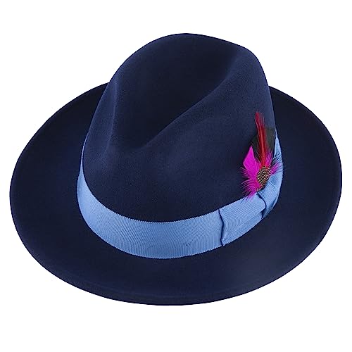 Classic Fedora Hat For Men & Women Wide Brim Fedora Hats Adjustable Felt Panama Hat Wool Fedora Hat With Band #TOP19