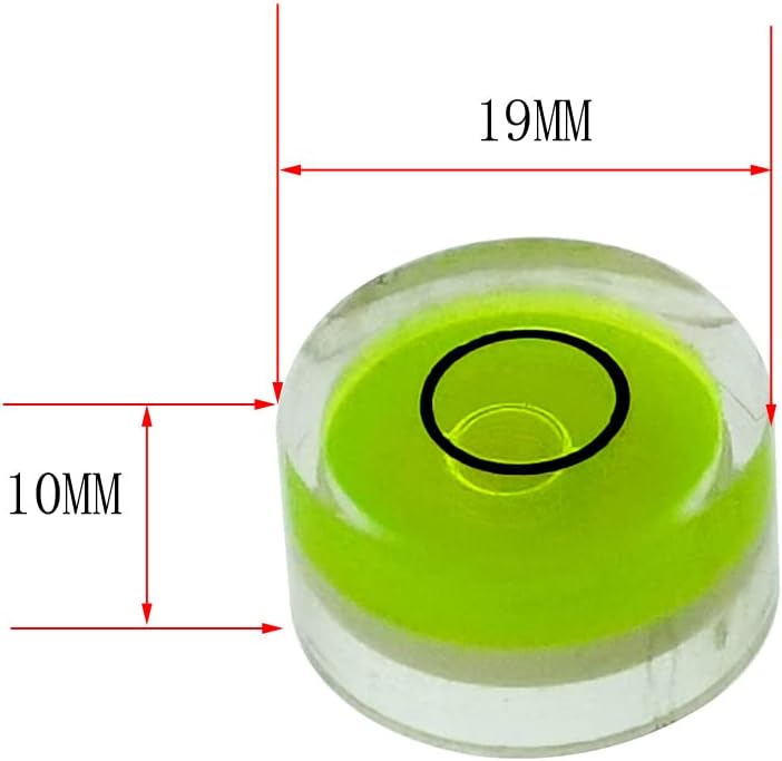 Circular Bubble Spirit Level BY GFNT for Tripod, Phonograph, Turntable Etc 6PCS (19x10mm green)