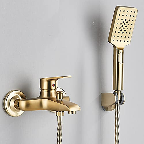 Badewannenarmatur Gold gebürstet, Einhand-Wandmontierte Wannenarmatur mit...