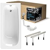 ➤ BADESPASS: Wohlfühl-Momente erleben Sie in der 170 x 75 cm großen Badewanne mit ergonomischer Körperform, 113 cm Fläche zum Liegen sowie ganzen 200 l Füllmenge! In Weiß wirkt das Modell mit weicher Linienführung elegant und modern, dank mittlerem Ablauf liegen Sie auch bequem zu Zweit!