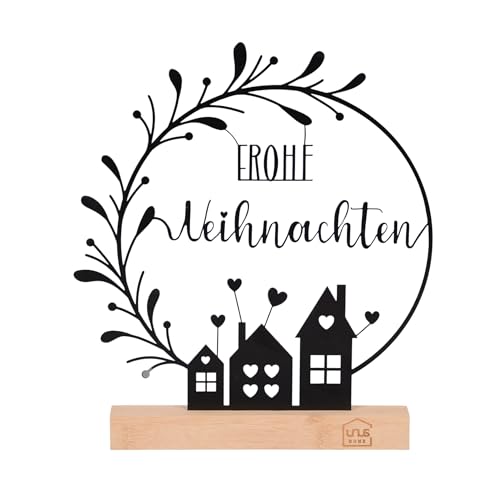 Moderne Weihnachtsdeko Schwarz 21 UNUS Aufsteller Frohe Weihnachten mit Häusern Weihnachtsdeko aus...