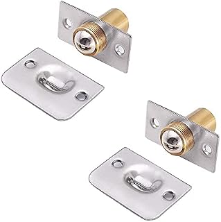 Hardware Adjustable Cabinet Door Ball Catch Stainless Steel Catch Adjustable with Strike Plate for Pantry Door Latch Invisible Cupboard Closure (2 Pack)