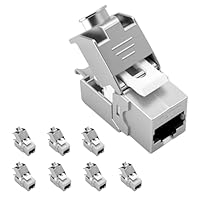 8PCS CAT 7 Keystone Jack Modul Optimal 1000 MHz 10 Gbit/s für CAT7 CAT6 CAT6a Verlegekabel Verbinder Patchkabel Netzwerkkabel STP Schirmung RJ45 Buchse