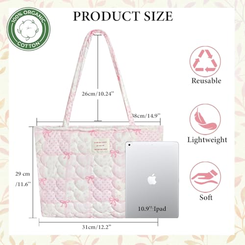 Image of Sunwel Fashion Top Zipper Floral Quilted Bag Small Tote Bag for Women