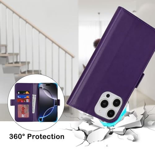 Étui iPhone 16 Pro Max anti-perte de cartes - Coque portefeuille avec fermeture zippée