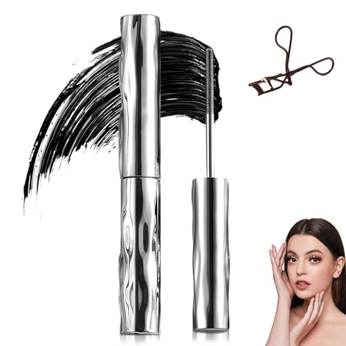 Ultimate Length & Curl Mascara Set, Curling Mascara for sichtbar geschwungene Wimpern, langanhaltend, wischfest (inkl. Wimpernzange)(1 pc)