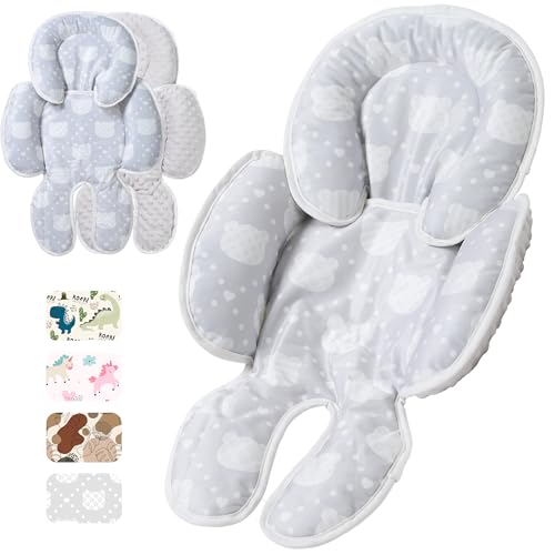 Image of E1F1NN DOT Baby Car seat Head Support, 2-in-1 Infant Car Seat Insert for Newborn Girls Boys Extra Soft Baby Support Pillow Cushion for Carseats, Strollers, Swings and Bouncers