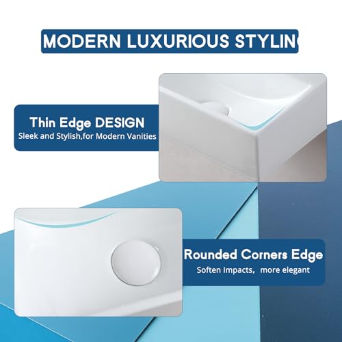 Lavabo rectangular para encimera de 360x245mm mini fregadero de guardarropa 4