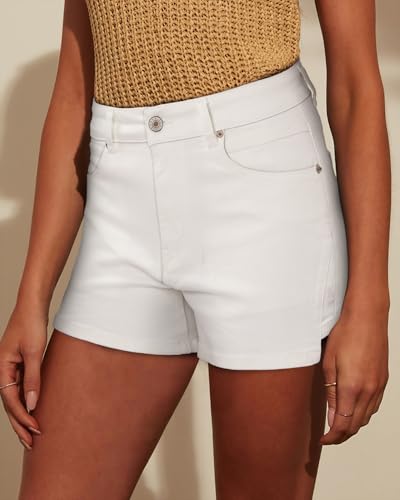 Image of CHICZONE Womens Mid-High Waisted Stretchy Denim Jean Shorts