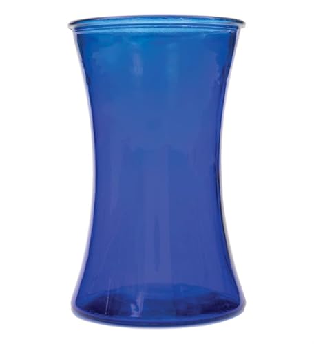 Napco Imports Decorative Tabletop Flower Vase 8 Inch Glass Cobalt Blue