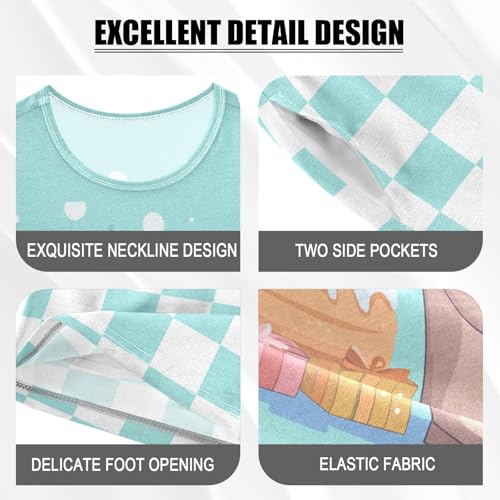 Checkerboard Plaid Birthday Cake Pajama Set Short Sleeve Summer Pajamas Shorts Sets PJ Clothes Set Soft 5Y4