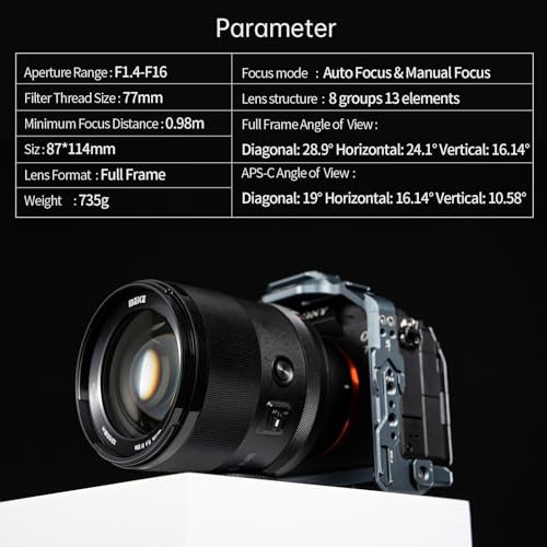 Image of Meike 85mm F1.4 Auto Focus Full Frame STM Stepping Motor Portrait Lens Compatible with Sony E Mount Cameras A7 A7R A74 A7R4 A7III A7RII A7RIII A7SIII A9